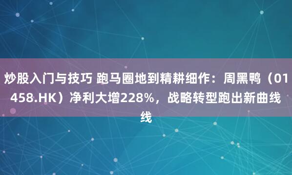 炒股入门与技巧 跑马圈地到精耕细作：周黑鸭（01458.HK）净利大增228%，战略转型跑出新曲线